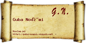 Guba Noémi névjegykártya